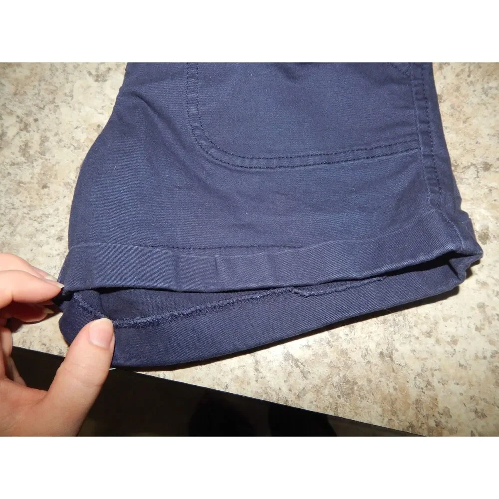Old Navy Girls XL 14 Navy Blue Cotton Stretch Shorts Drawstring Pockets